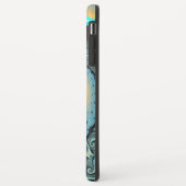 Coques Case-Mate iPhone Art fractal spirale abstrait bleu turquoise orange (Dos/Gauche)