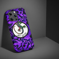 Art Gecko - fond violet