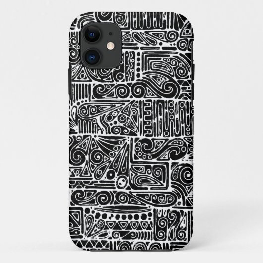 Coques Case-Mate iPhone Art Géométrique Noir Et Blanc 2 (Dos)