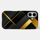 Coques Case-Mate iPhone Art géométrique noir et or (Verso (horizontal))