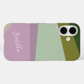 Coques Case-Mate iPhone Art géométrique violet et vert personnalisé (Verso (horizontal))
