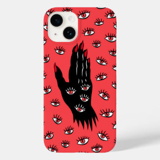 Coque Pour iPhone 14 Art gothique d'Halloween - Yeux Éffrayants à main