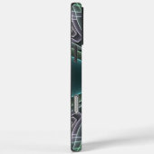 Coques Case-Mate iPhone Art graphique fractal géométrique sarcelle moderne (Verso / Droite)