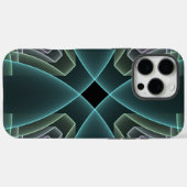 Coques Case-Mate iPhone Art graphique fractal géométrique sarcelle moderne (Verso (horizontal))