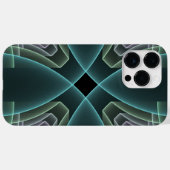 Coques Case-Mate iPhone Art graphique géométrique fractale sarcelle modern (Verso (horizontal))