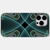 Coques Case-Mate iPhone Art graphique géométrique fractale sarcelle modern (Verso (horizontal))