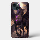 Coques Case-Mate iPhone Art Imaginaire noir violet Unicorne (Verso)