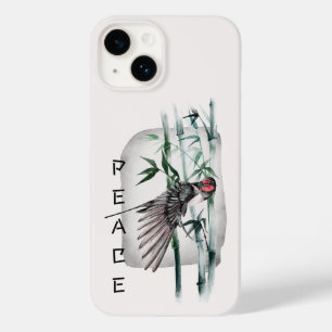 Coque Pour iPhone 14 Art japonais de l'hirondelle et du bambou