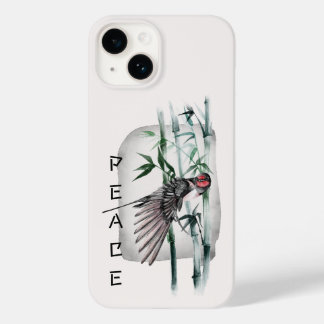 Coque Pour iPhone 14 Art japonais de l'hirondelle et du bambou
