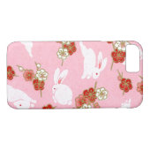 Coques Case-Mate iPhone Art japonais : Sakuras rose et lapins iPhone 7 Coq (Dos (Horizontal))