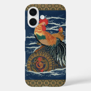 Coques iPhone 16 Art japonais vintage représentant un coq dragon
