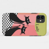 Coques Case-Mate iPhone Art lunatique de chat noir (Dos (Horizontal))