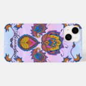 Coques Case-Mate iPhone Art Mehndi Floral, Bliss Bleus (Verso (horizontal))