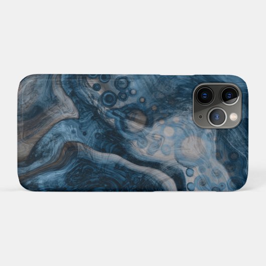 Coques Case-Mate iPhone Art moderne Abstrait bleu (Dos (Horizontal))