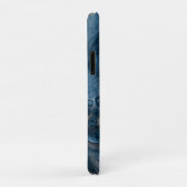 Coques Case-Mate iPhone Art moderne Abstrait bleu (Dos/Droite)