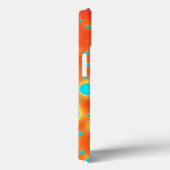 Coques Case-Mate iPhone Art Moderne Abstrait Turquoise Orange (Verso / Droite)
