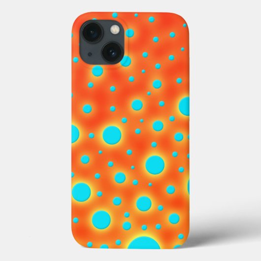 Coques Case-Mate iPhone Art Moderne Abstrait Turquoise Orange (Verso)