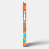 Coques Case-Mate iPhone Art Moderne Abstrait Turquoise Orange (Verso / Gauche)