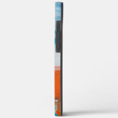 Coques Case-Mate iPhone Art Moderne Bleu et Orange Abstrait (Verso / Gauche)