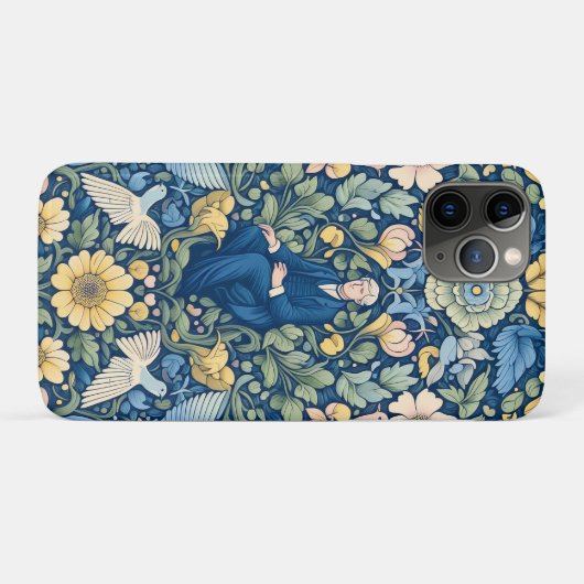 Coques Case-Mate iPhone Art Morris aux fleurs (Dos (Horizontal))