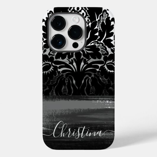 Coques Case-Mate iPhone Art noir & blanc unique Damask Brochures (Verso)