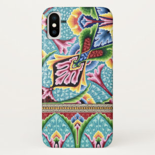 Case-Mate iPhone Case Art nouveau abstrait bleu rose textile art motif