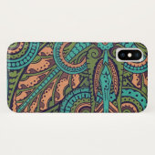 Coques Case-Mate iPhone Art nouveau abstrait christopher commode turquoise (Dos (Horizontal))