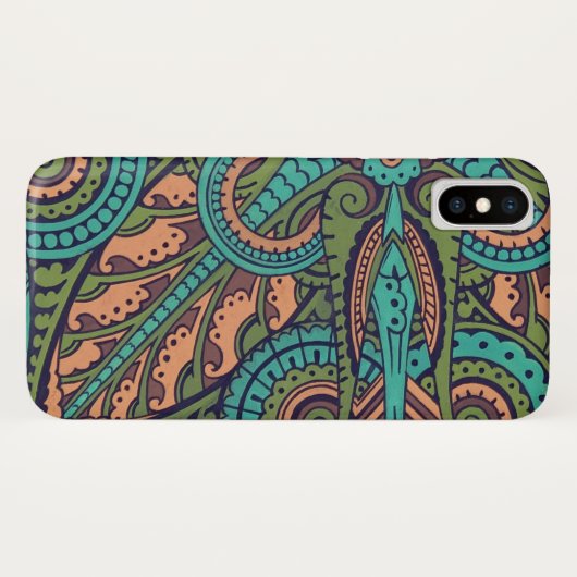 Coques Case-Mate iPhone Art nouveau abstrait christopher commode turquoise (Dos (Horizontal))