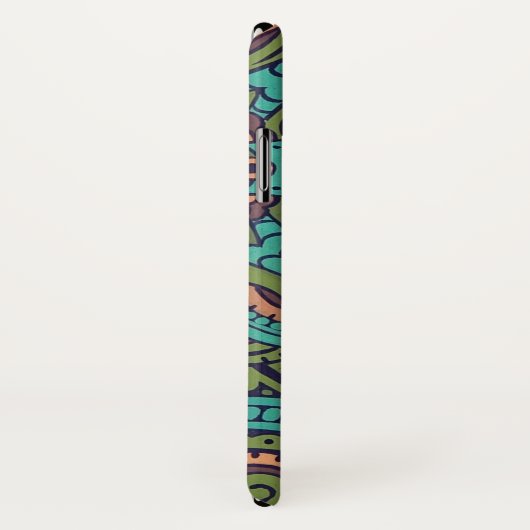Coques Case-Mate iPhone Art nouveau abstrait christopher commode turquoise (Dos/Droite)