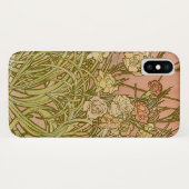 Coques Case-Mate iPhone Art Nouveau Alfonse Mucha fleurs d'oeillets floral (Dos (Horizontal))