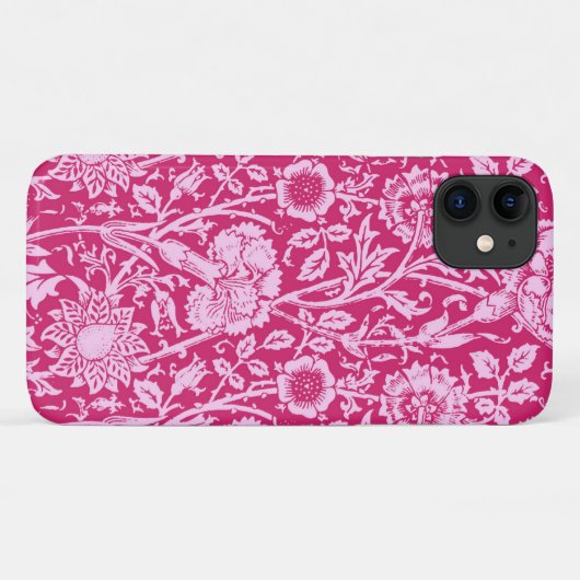 Coques Case-Mate iPhone Art Nouveau Carnation Damask, Fuchsia rose (Dos (Horizontal))