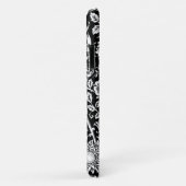 Coques Case-Mate iPhone Art nouveau Carnation Damask, noir et blanc (Dos/Droite)