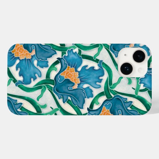 Coques Case-Mate iPhone Art Nouveau Floral Majolica Motif (Verso (horizontal))