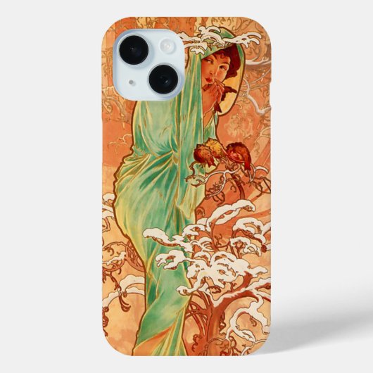 Coques Case-Mate iPhone Art Nouveau Hiver d'Alphonse Mucha (Verso)