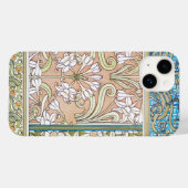 Coques Case-Mate iPhone Art nouveau jonquille Verneui textile floral art (Verso (horizontal))
