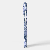 Coques Case-Mate iPhone Art Nouveau Peacock Print, Navy et White (Verso / Gauche)