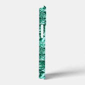 Coques Case-Mate iPhone Art Nouveau Peacock Print, Turquoise et Aqua (Verso / Droite)