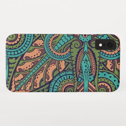 Coques Case-Mate iPhone Art nouveau Pêche abstraite turquoise christopher  (Dos (Horizontal))