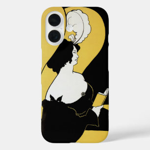 Coques iPhone 16 Art nouveau vintage, femme lisant un livre jaune