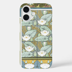 Coques iPhone 16 Art Nouveau vintage, Fleurs Jardins Nénuphars
