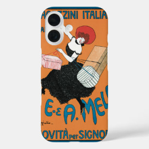 Coques iPhone 16 Art Nouveau vintage, Mode femme italienne
