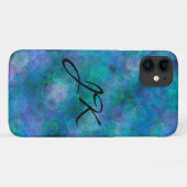 Coques Case-Mate iPhone Art numérique Abstrait de Blue Bokeh paraphé (Dos (Horizontal))