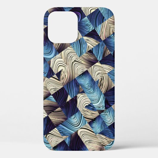 Coques Case-Mate iPhone Art numérique Bleu Carrés Abstraits (Verso)