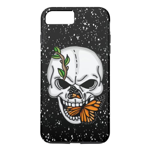 Coques Case-Mate iPhone Art numérique crâne et papillon (Dos)