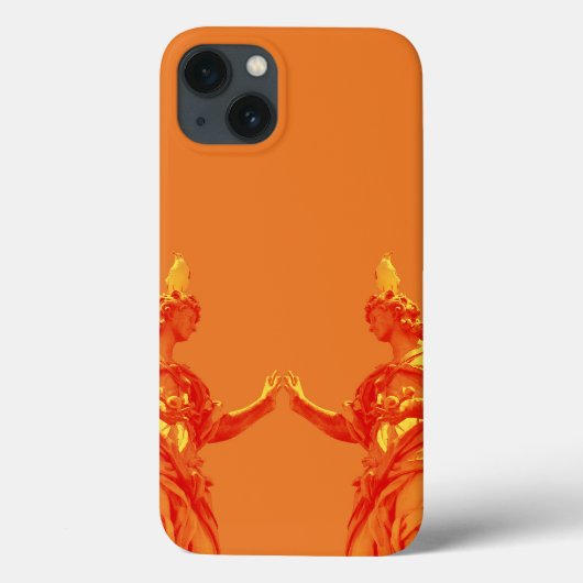 Coques Case-Mate iPhone Art numérique de couleur orange avec sculptures (Verso)