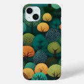 Coques Case-Mate iPhone Art numérique des mignons arbres (Verso)