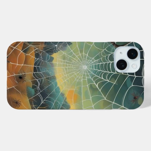Coques Case-Mate iPhone Art numérique, toile d'araignée, araignées (Verso (horizontal))