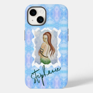 Coque Pour iPhone 14 Art original aquarelle de sirène personnalisé