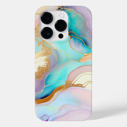 Coques Case-Mate iPhone Art parties scintillant abstrait en marbre pastel (Verso)