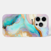 Coques Case-Mate iPhone Art parties scintillant abstrait en marbre pastel (Verso (horizontal))